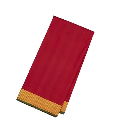 Crimson Handloom Kanchipuram 9 Yards Silk Saree With Zari Border-KA13402