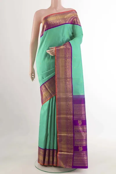 Sea Green Kanchipuram Silk Saree
