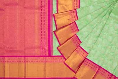 Kanchipuram Silk Brocade Pastel Green Saree